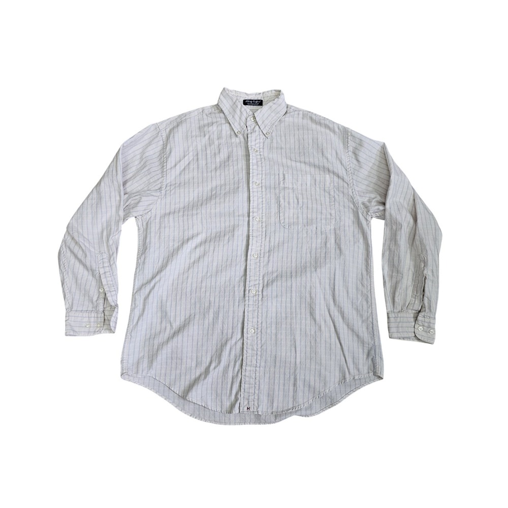 Hathaway Sport Button Down Mens M White Blue Striped Oxford Preppy Classic Ivy